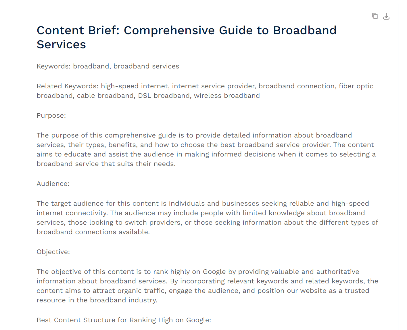 Content Brief