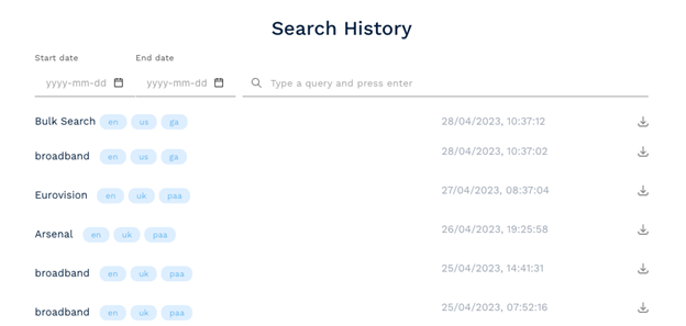 KeywordsPeopleUse Search History